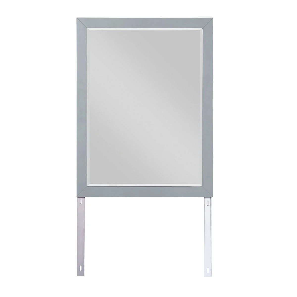 Benzara Transitional Style Wooden Frame Dresser Mirror with Mounting Bracket, Gray