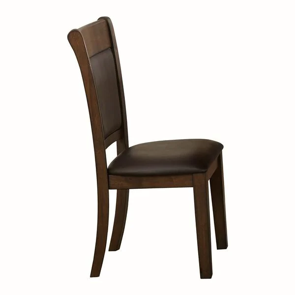 Benzara Fabric Side Chair with Flared Backrest and Padded Seat, Set of 2, Brown