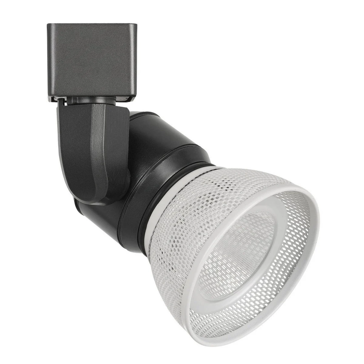 Benzara BM220606 10W Integrated Led Metal Track Fixture with Mesh Head, Black and White