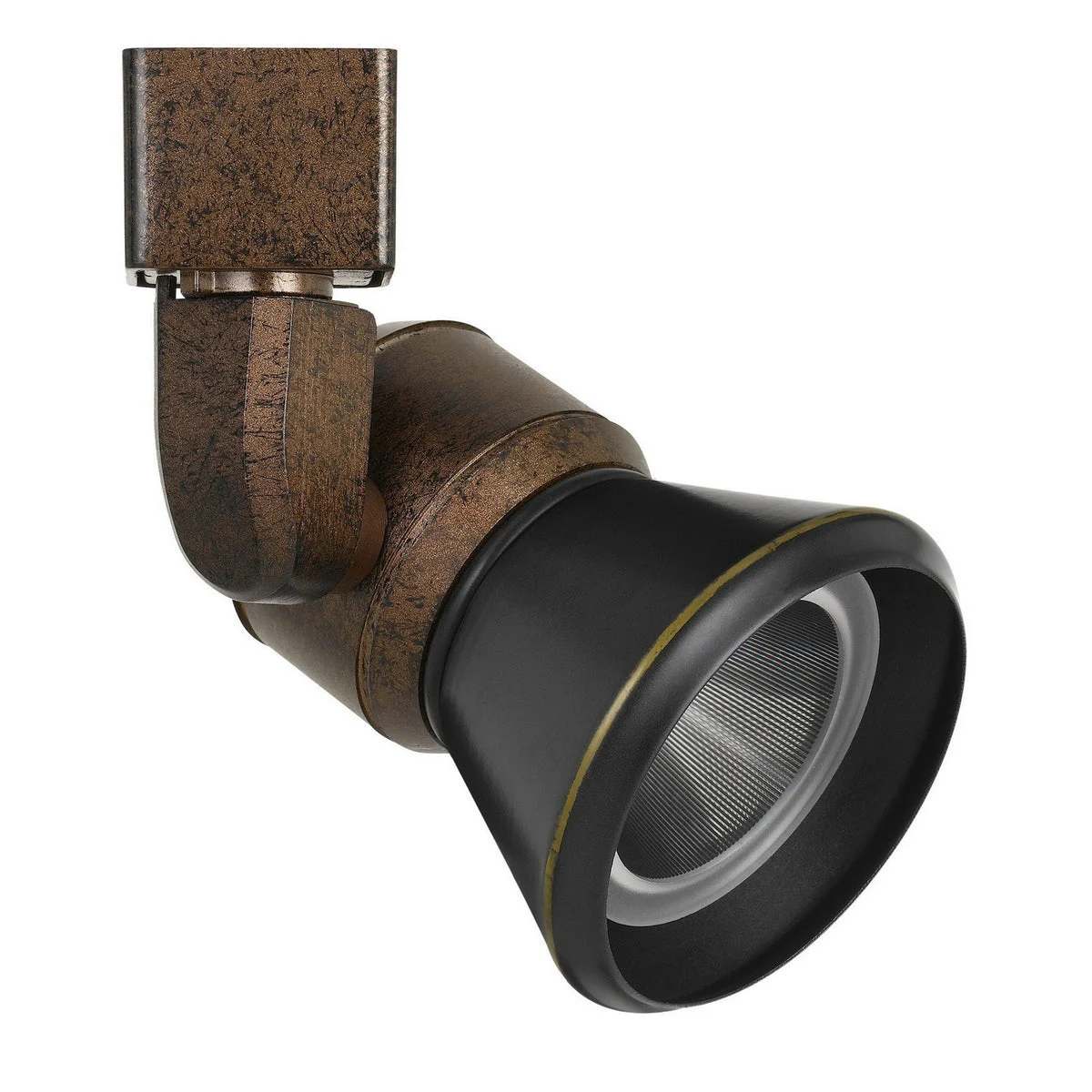 Benzara BM220615 10W Integrated Cone Head Led Metal Track Fixture, Black and Bronze