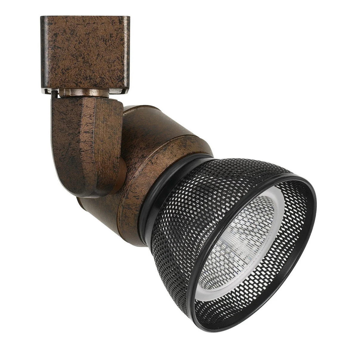 Benzara BM220618 10W Integrated Led Metal Track Fixture with Mesh Head, Bronze and Black