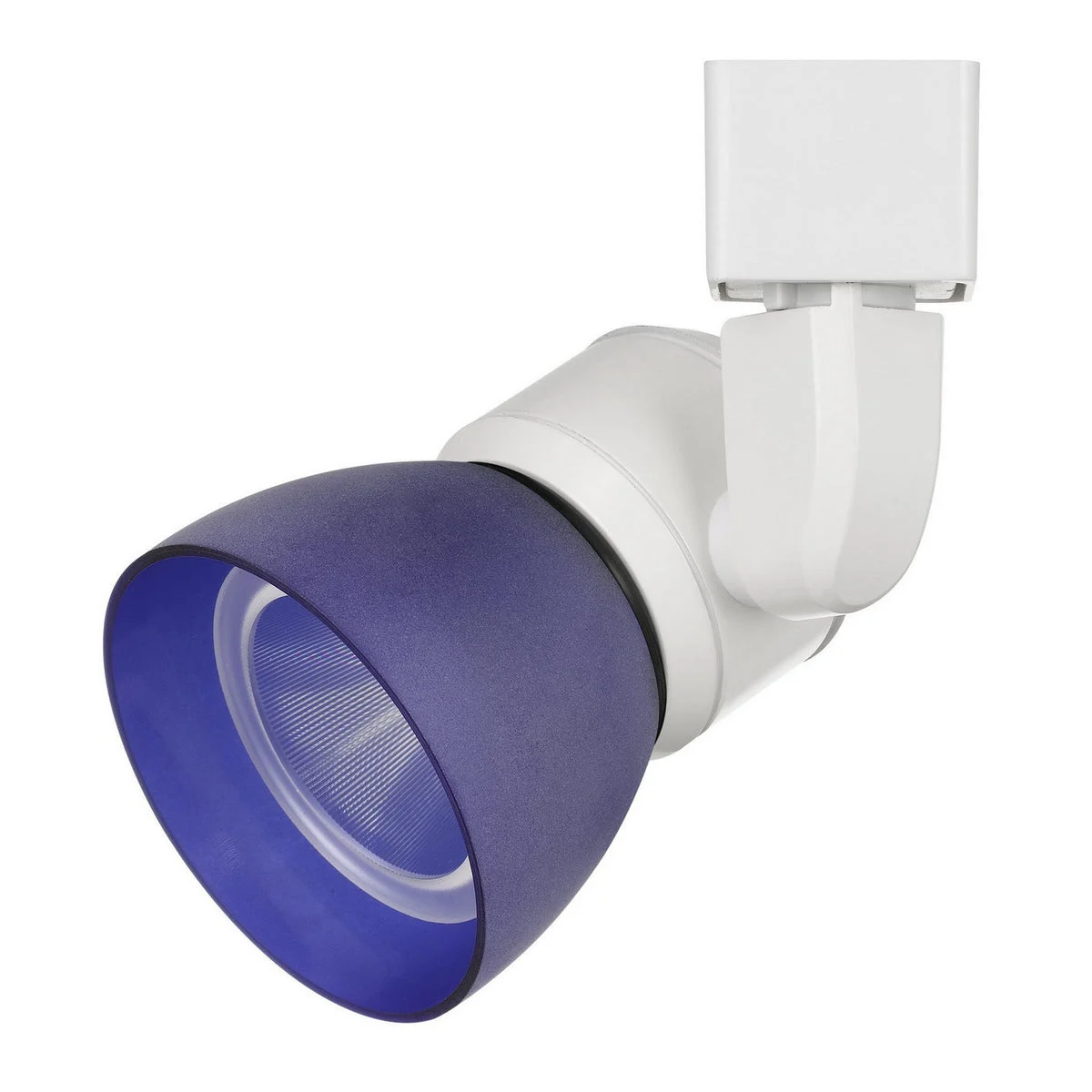 Benzara BM220628 10W Integrated Metal and Polycarbonate Led Track Fixture, White and Blue