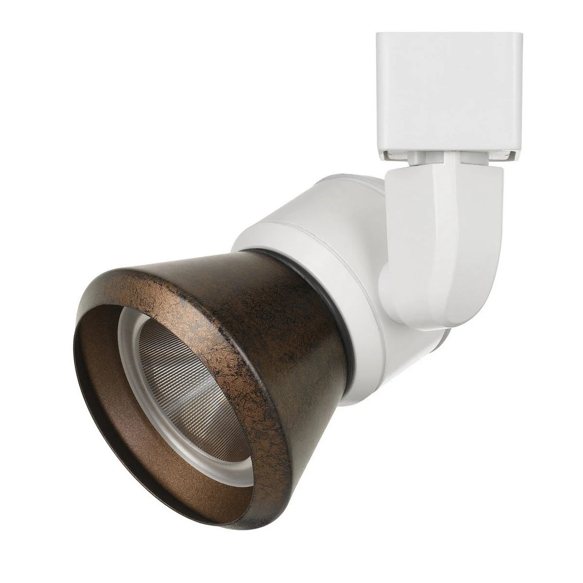 Benzara BM220632 10W Integrated Led Metal Track Fixture with Cone Head, White and Bronze