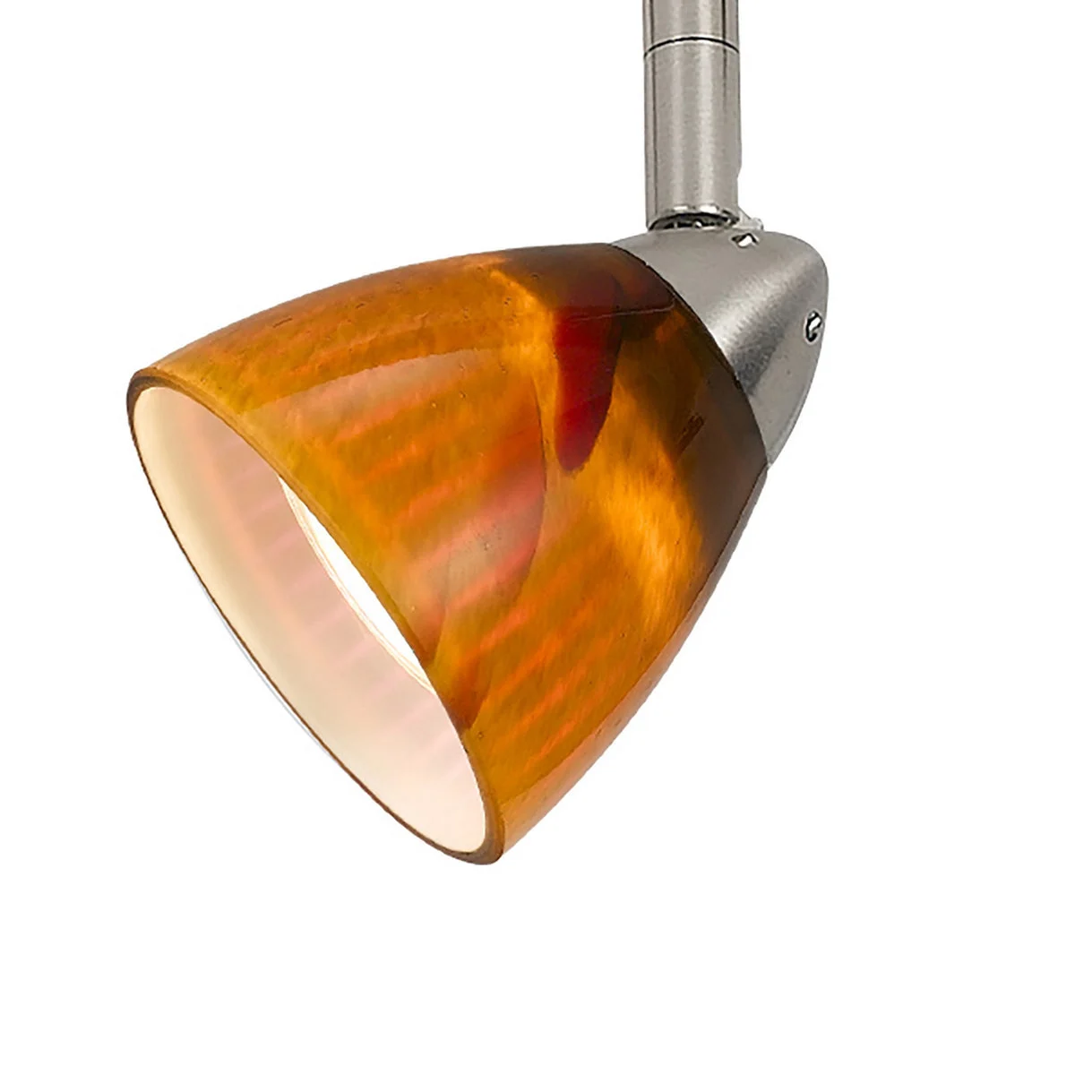 Benzara BM220746 Hand Blown Glass Shade Adjustable Track Light Head with Metal Frame,Yellow