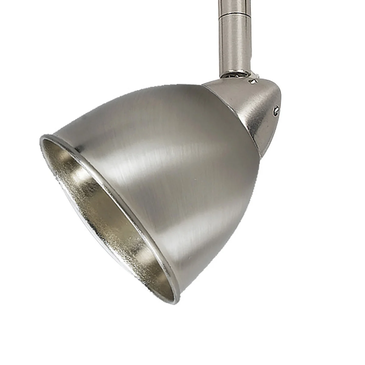 Benzara BM220749 Round Metal Shade Track Light Head and Frame, Silver