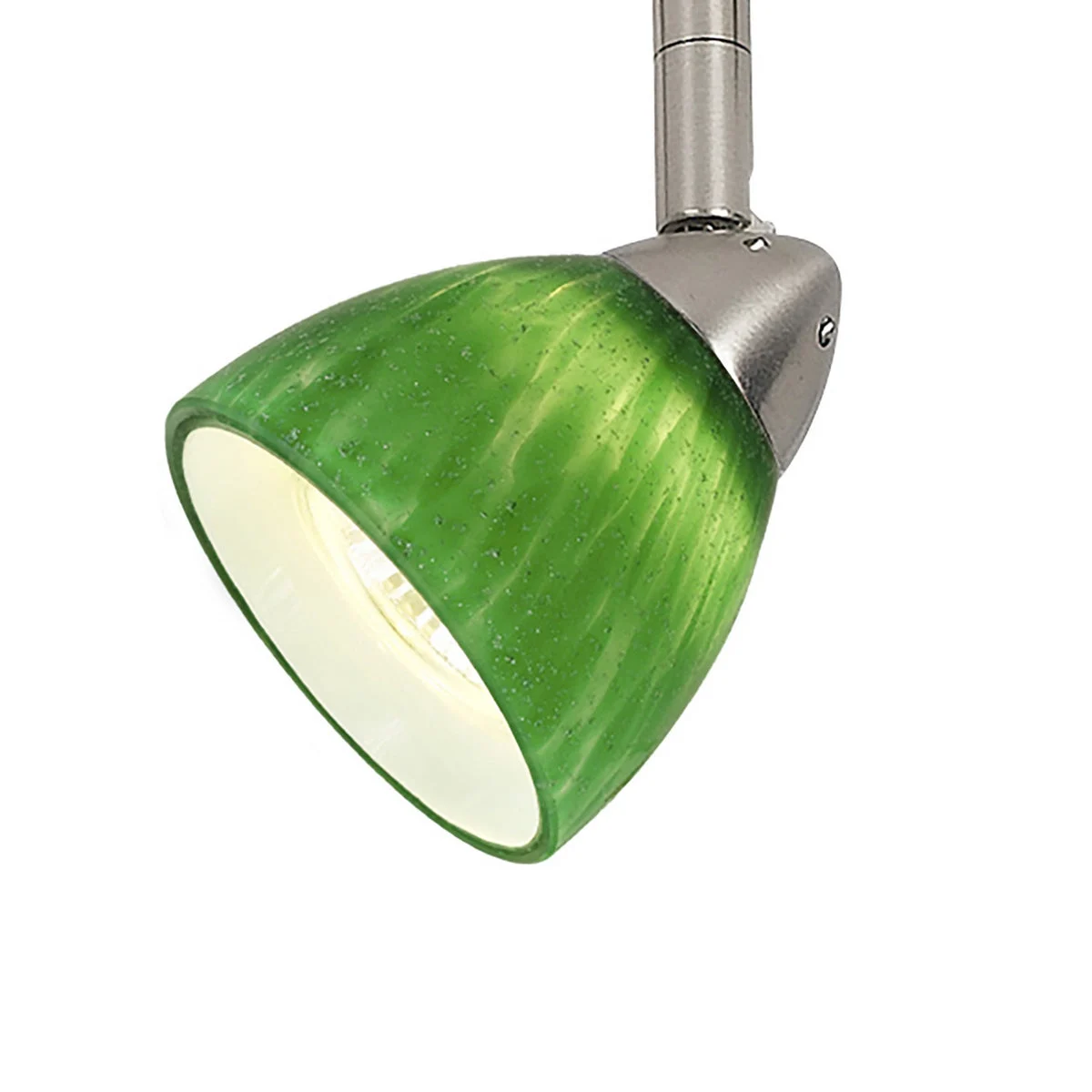 Benzara BM220750 Hand Blown Glass Shade Track Light Head with Metal Frame, Green