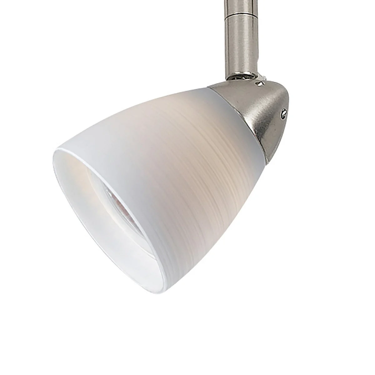 Benzara BM220753 Hand Blown Glass Shade Track Light Fixture with Metal Frame, White