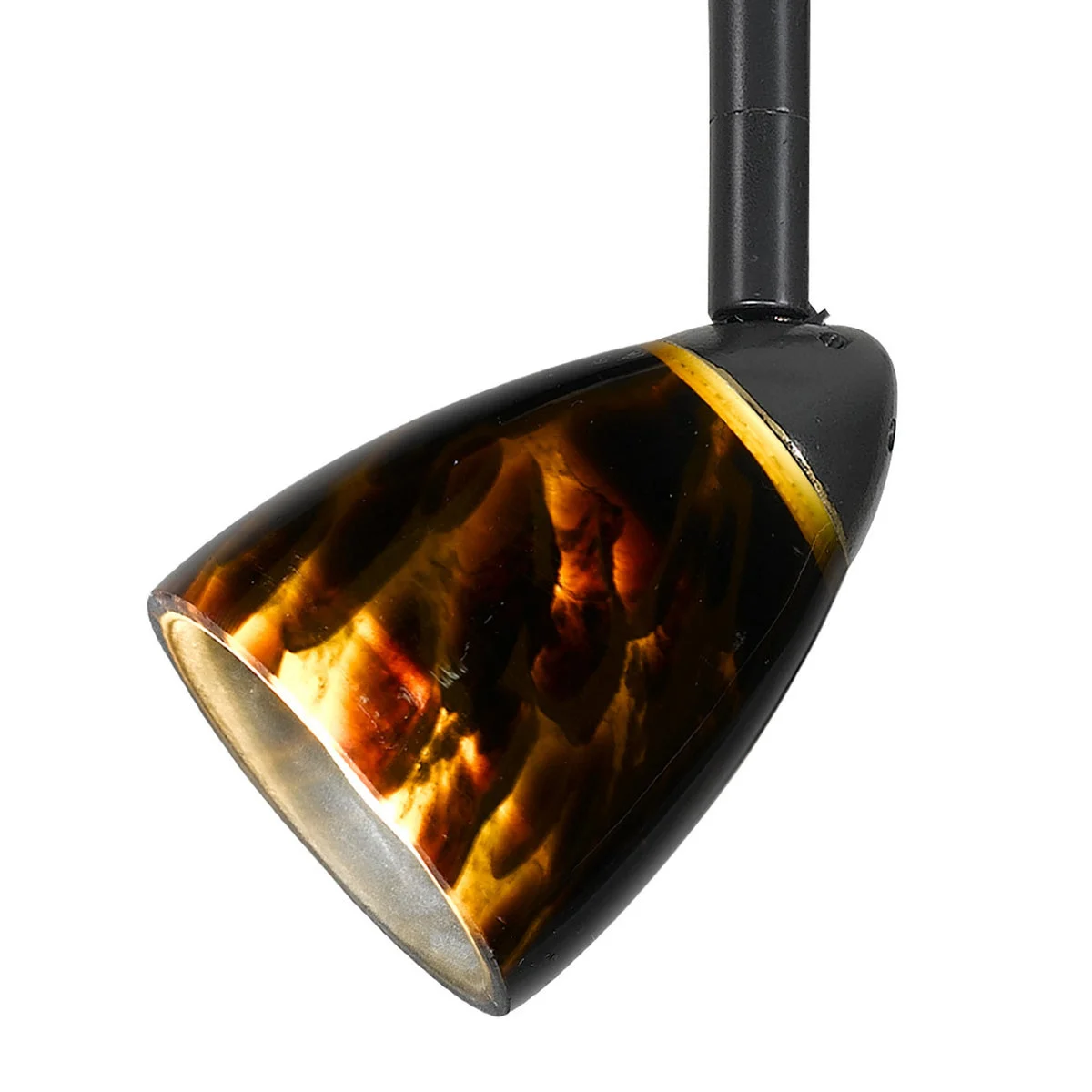 Benzara BM220757 Hand Blown Glass Shade Track Light Head with Metal Frame, Gold and Bronze