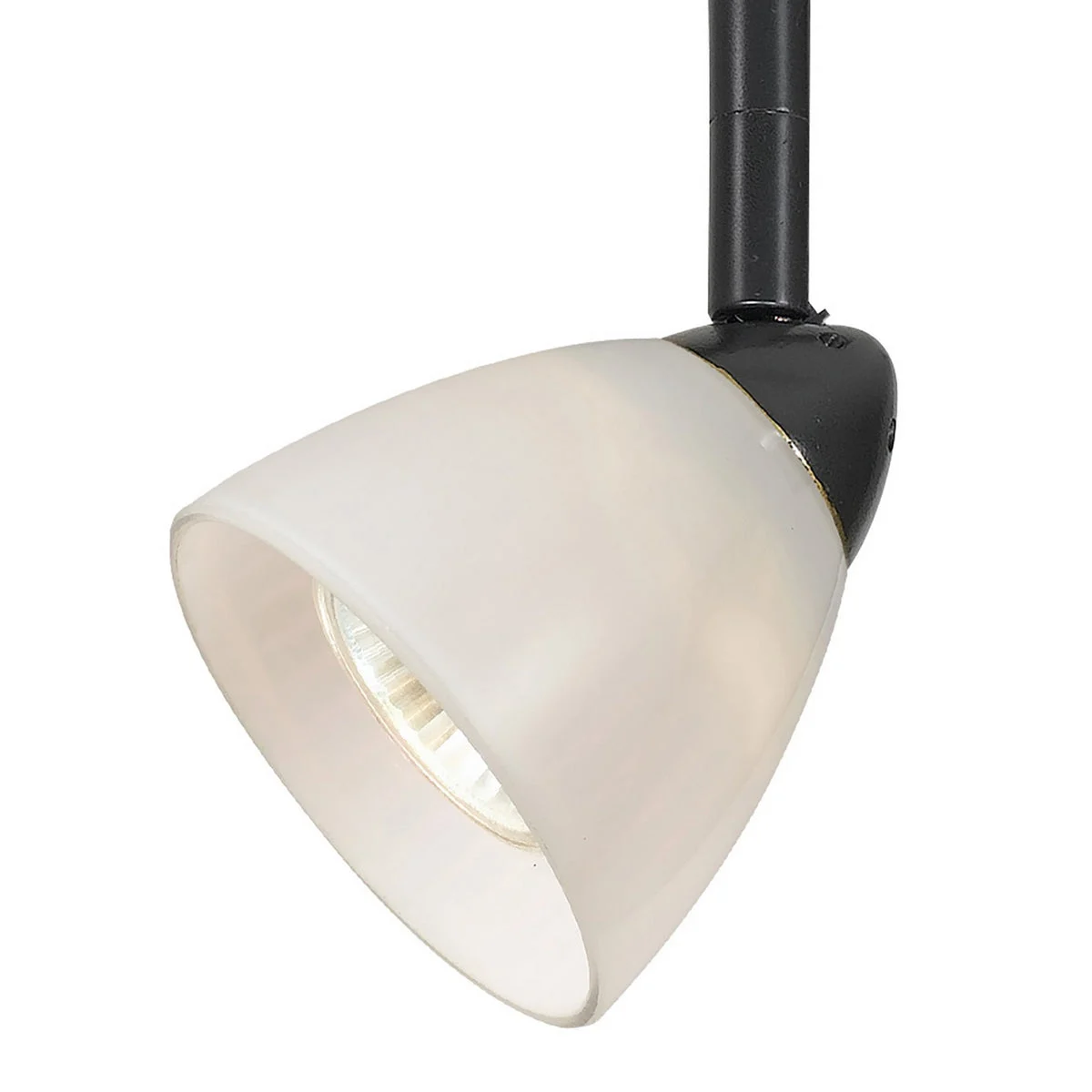 Benzara BM220761 Metal Frame Glass Shade Track Light Fixture,Set of 4,White and Dark Bronze