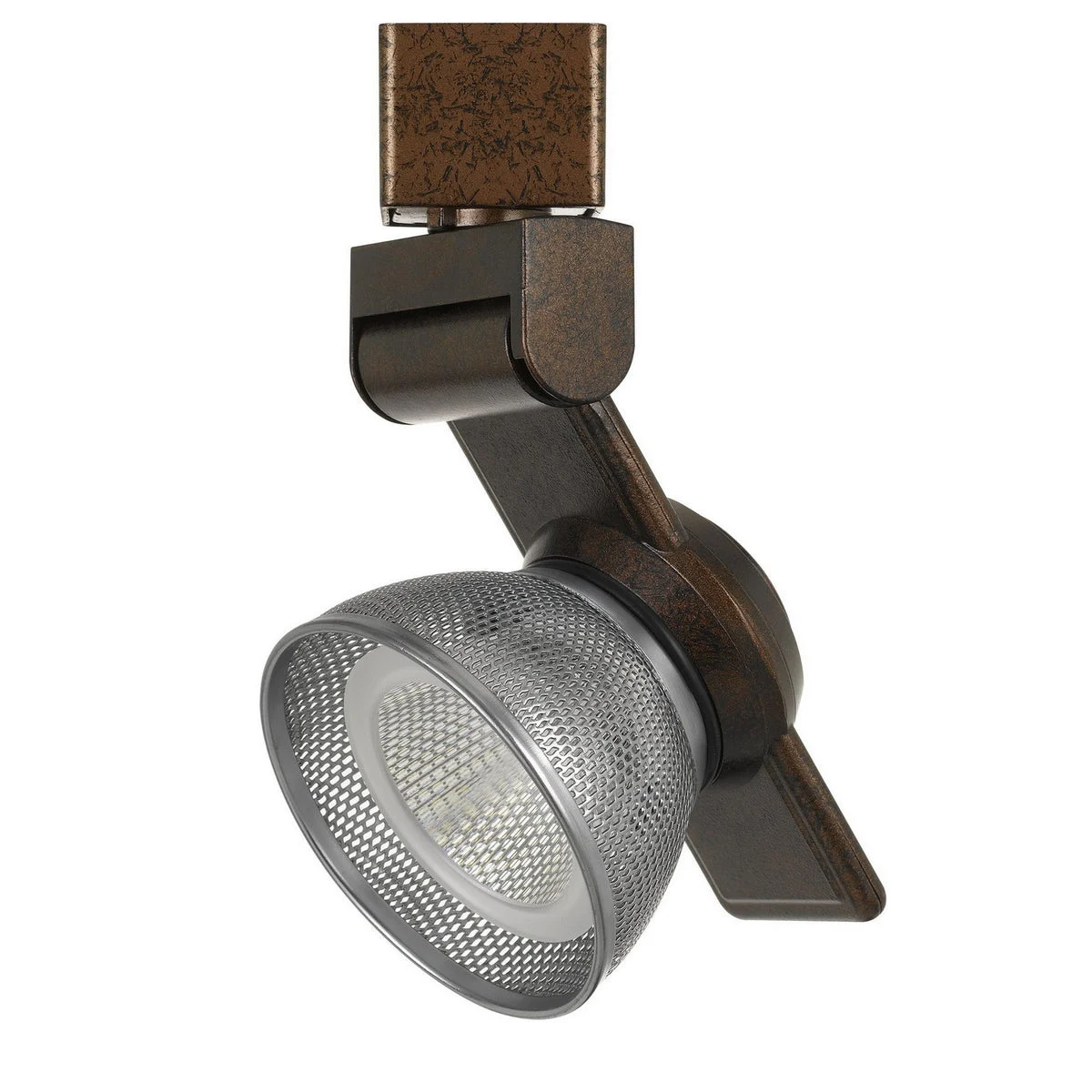 Benzara BM220803 12W Integrated Led Metal Track Fixture with Mesh Head, Bronze and Silver