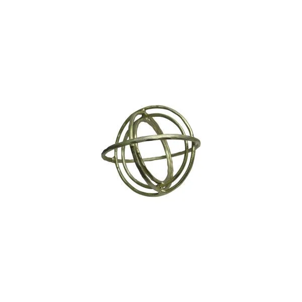 Benzara 11 Inches Metal Frame Armillary Orb Table Decor, Gold