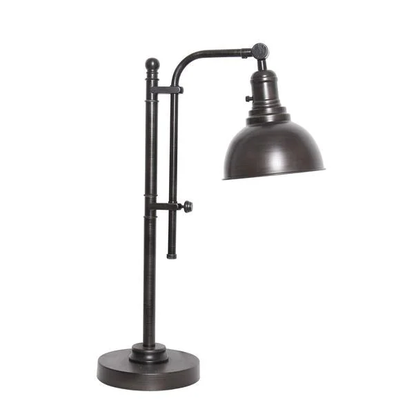 Benzara 18 Inches Metal Frame Table Lamp with Dome Shade, Black