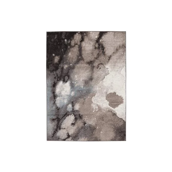 Benzara Machine Woven Fabric Rug with Galaxy Printed Design, Large, Gray and Brown