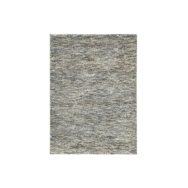 Benzara Rectangular Machine Woven Fabric Rug with 12mm Pile, Medium, Gray
