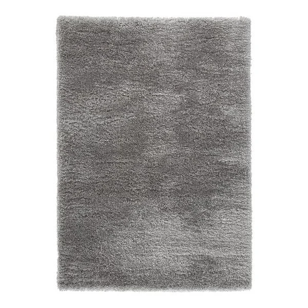 Benzara Rectangular Polypropylene Rug with Solid Color, Medium, Gray