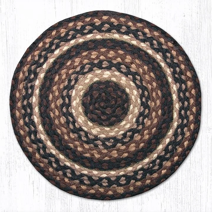 Earth Rugs CH-313 Mocha/Frappuccino Jute Chair Pad 15.5``x15.5``