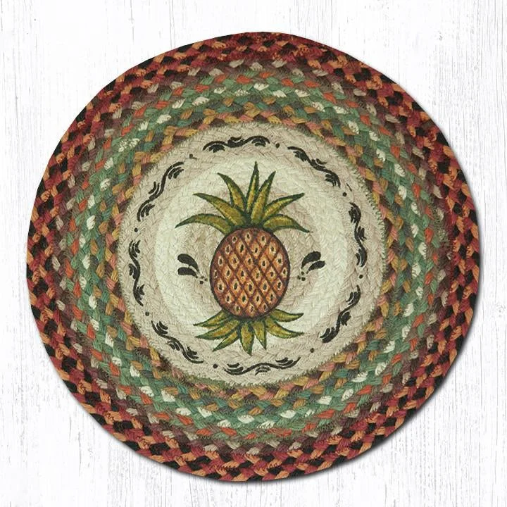 Earth Rugs CH-375 Pineapple Round Chair Pad 15.5``x15.5``