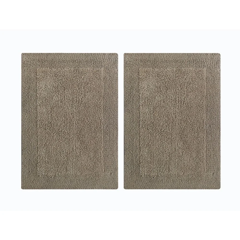 Benzara Splendor Reversible Step Out Bath Mat Rug Set 2 Pc