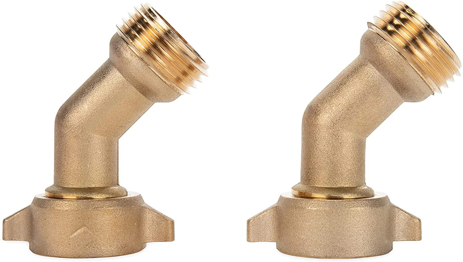 Camco 45 Degree Hose Elbow, Eliminates Stress and Strain On RV Water Intake Hose Fittings, 2-Pack (22607)