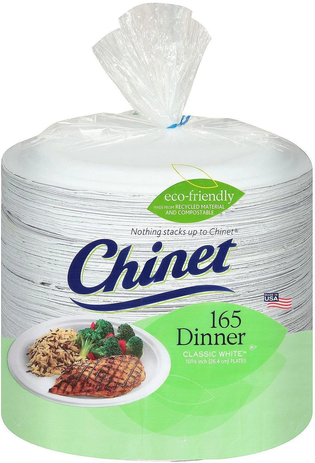 Chinet – Paper Dinner Plates – 165 ct, white color