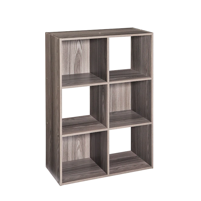 ClosetMaid  35.88-in H x 24.13-in W x 11.63-in D-Drawers Natural Gray Stackable Wood Laminate 6 Cube Organizer