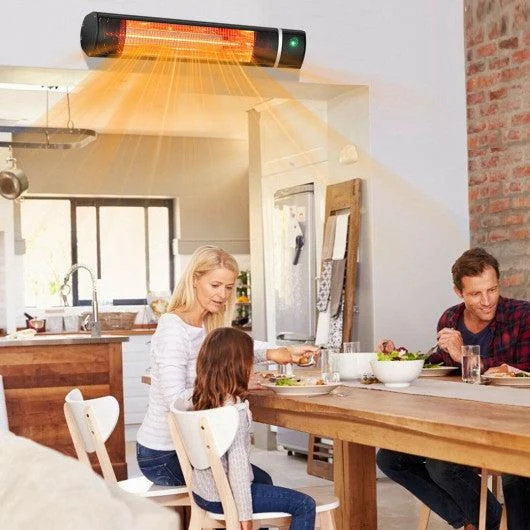 Costway 1500W Outdoor Electric Patio Heater with Remote Control - Black