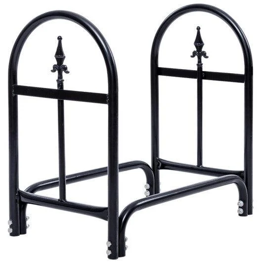 Costway 2' Outdoor Heavy Duty Steel Firewood Storage Holder
