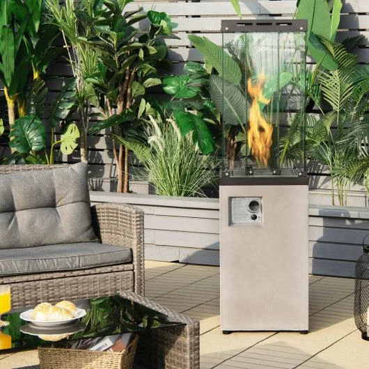 Costway 41,000 BTU Gray Liquid Propane Patio Heater with Lockable Wheels