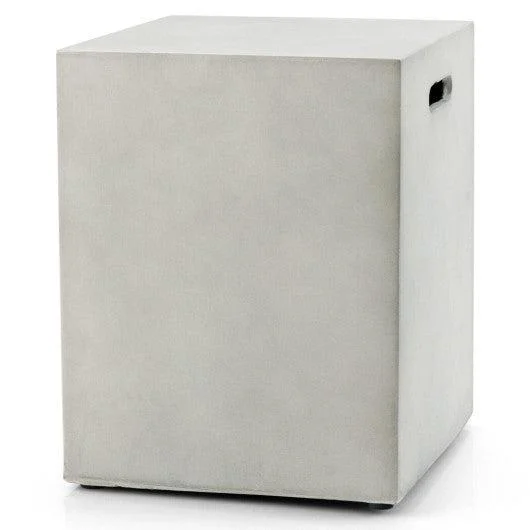 Costway Gray Propane Tank Cover Hideaway Table for Standard 20 lbs. Propane Tank