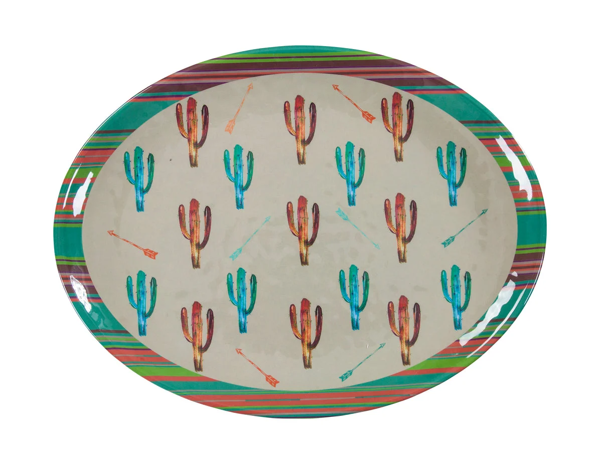 HiEnd Accents Cactus Design Melamine Serving Platter, 1 pc
