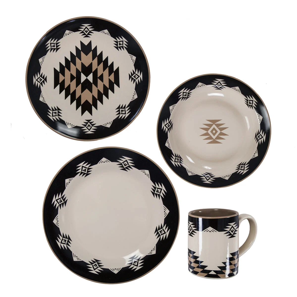 HiEnd Accents Chalet 16PC Ceramic Dinnerware Set