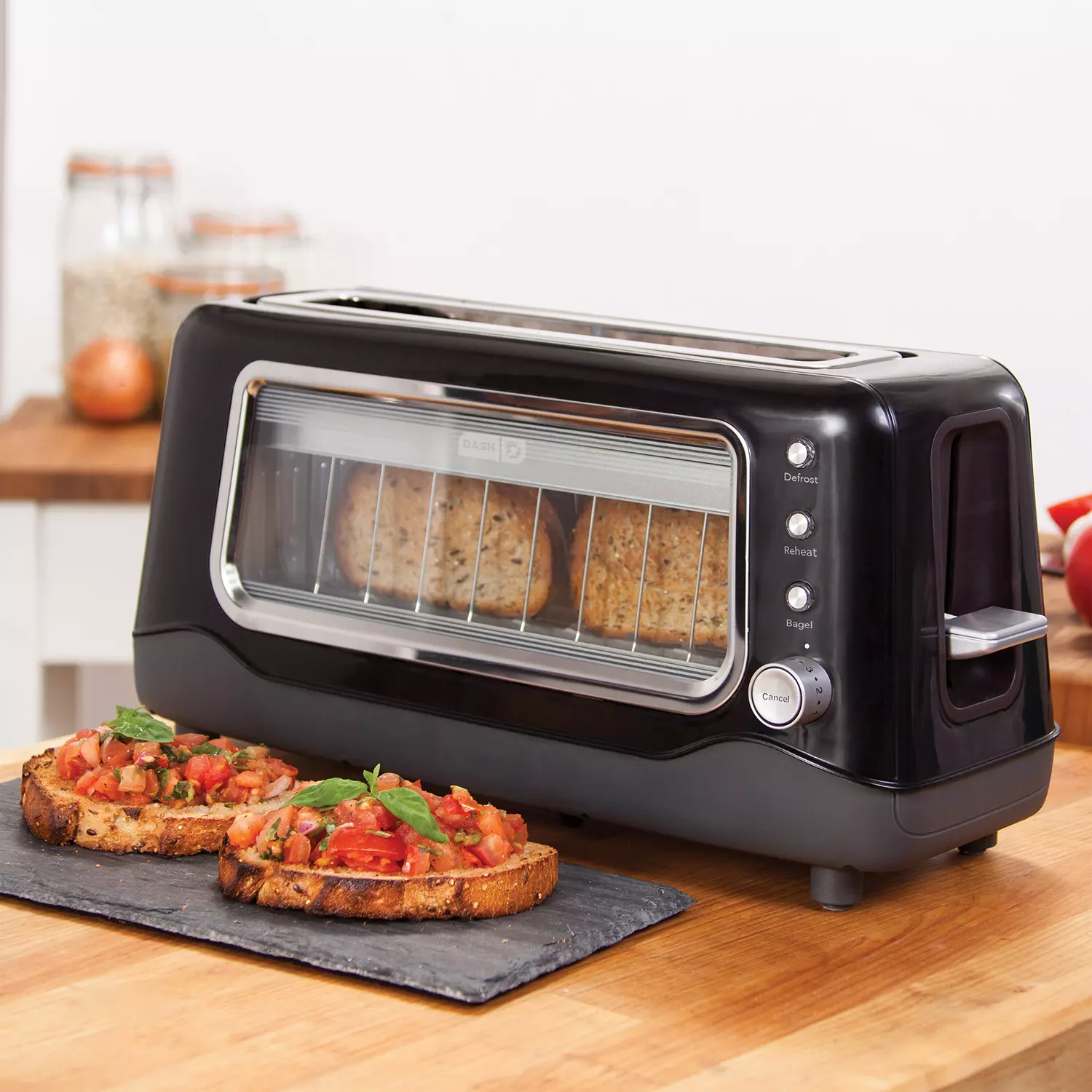 Dash Clearview Toaster, Black