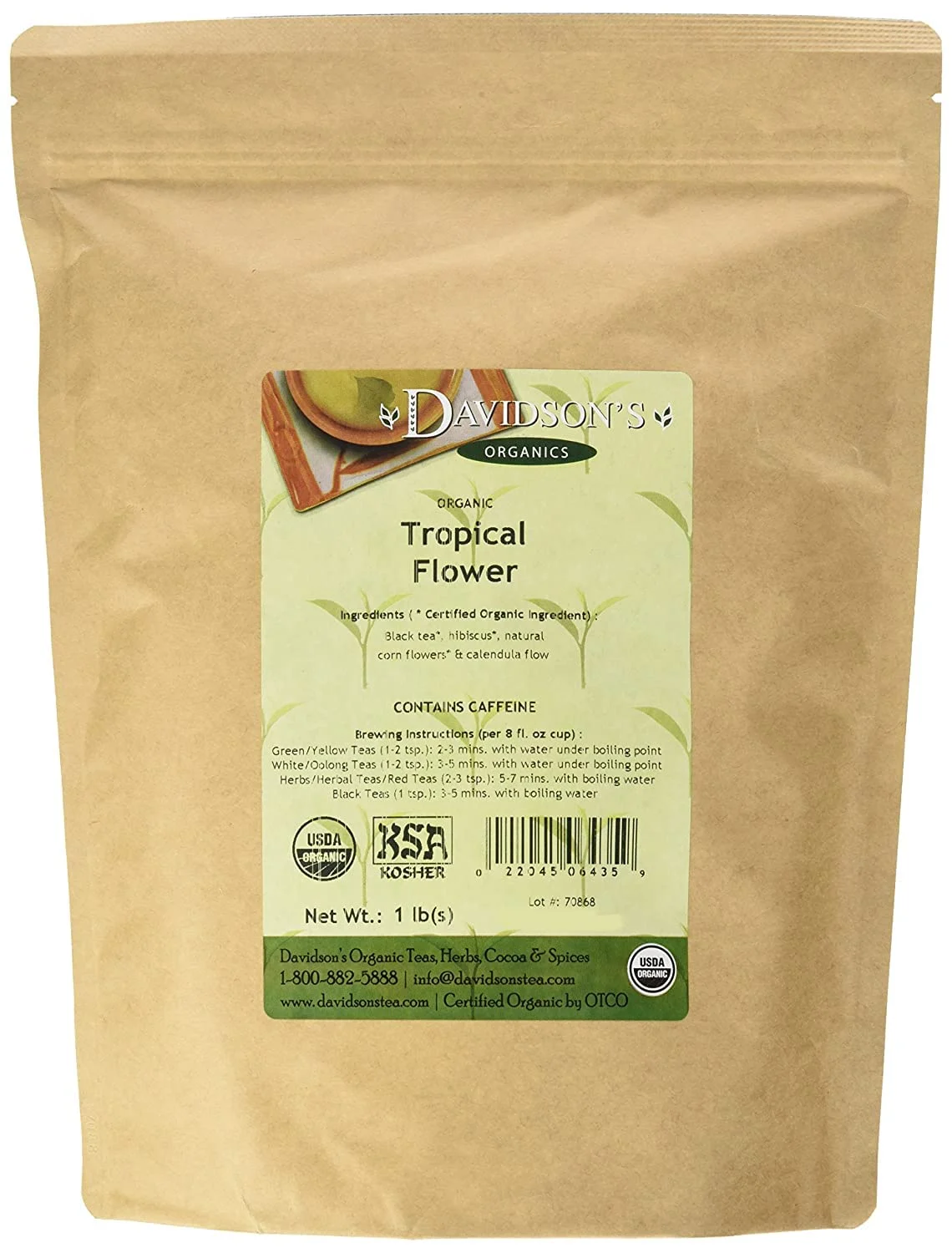 Davidson’s Tea Bulk, Tropical Flower, 1 Pound Bag