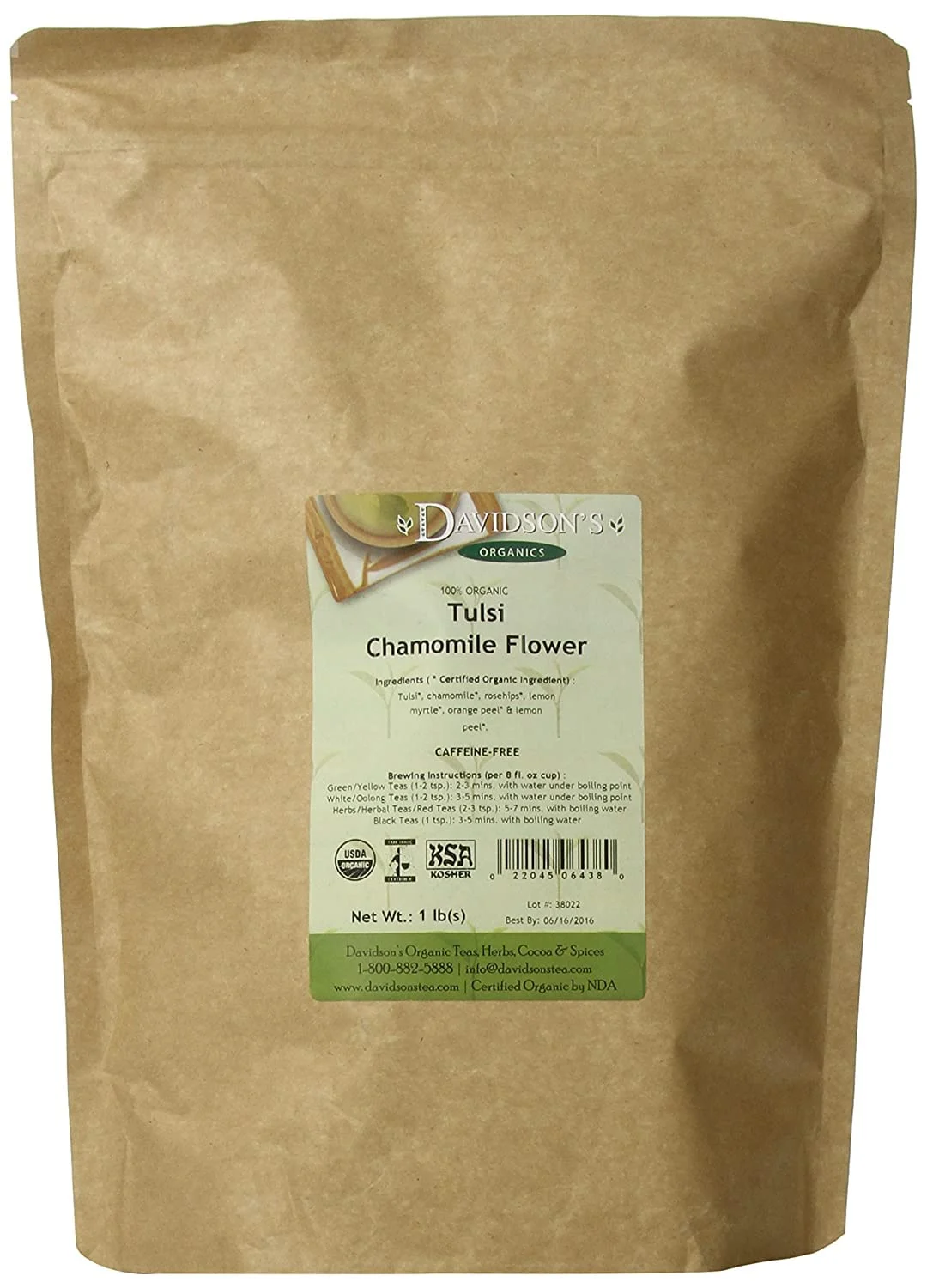 Davidson’s Tea Bulk, Tulsi Chamomile Flower, 16 Ounce