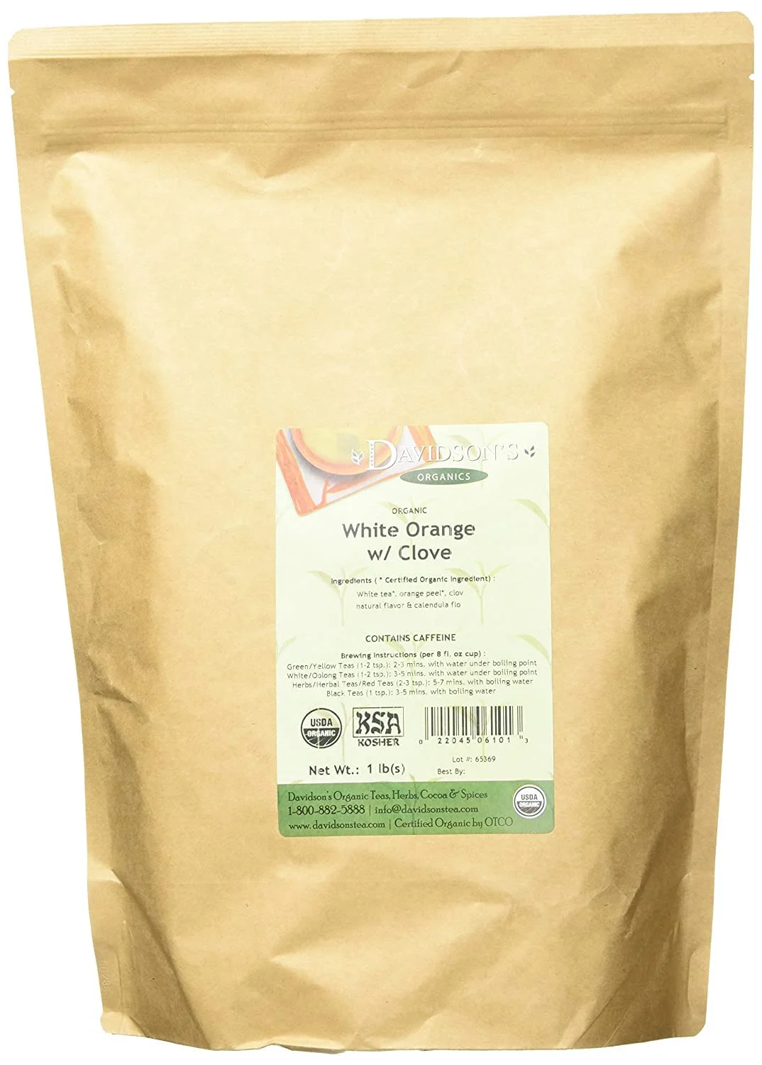 Davidson’s Tea Bulk, White Orange With clove, 16-Ounce Bag