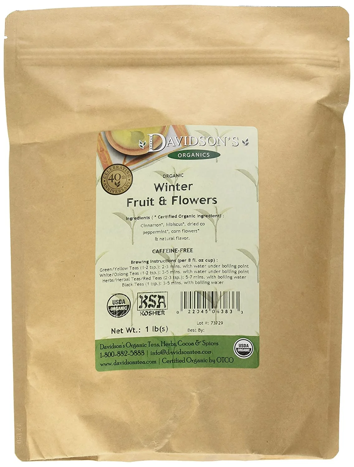 Davidson’s Tea Bulk, Winter Fruit And Flower, 16-Ounce Bag