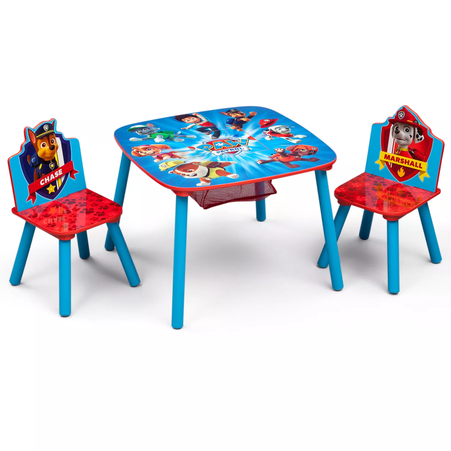Delta Children Kids Table and Chair Set With Storage (2 Chairs Included) – Ideal for Arts & Crafts, Snack Time, Homeschooling, Homework & More, Nick Jr. PAW Patrol