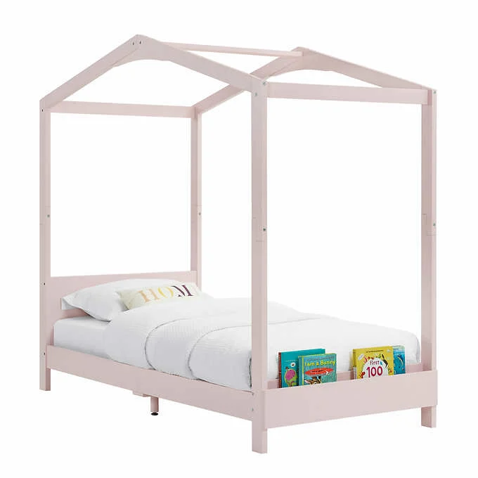 Delta Children ‎W129270-1379 Poppy House Wood Twin Bed, Platform Bed, Pink