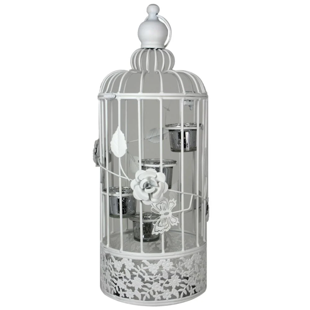 Adorable Metal Bird Cage Candle Holder - Benzara