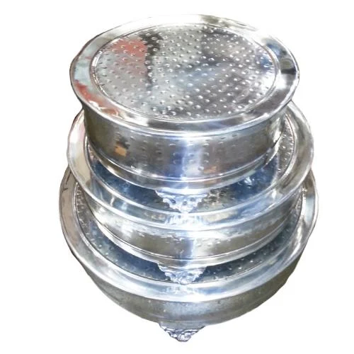 Intriguing 3 Pc Round Cake Stand Hammered Benzara