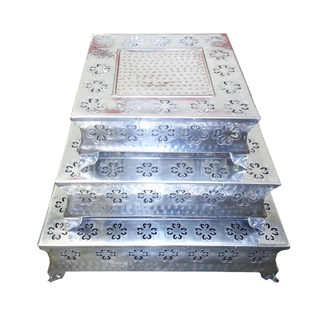 Fantastic 3 Pc Square Cake Stand Benzara