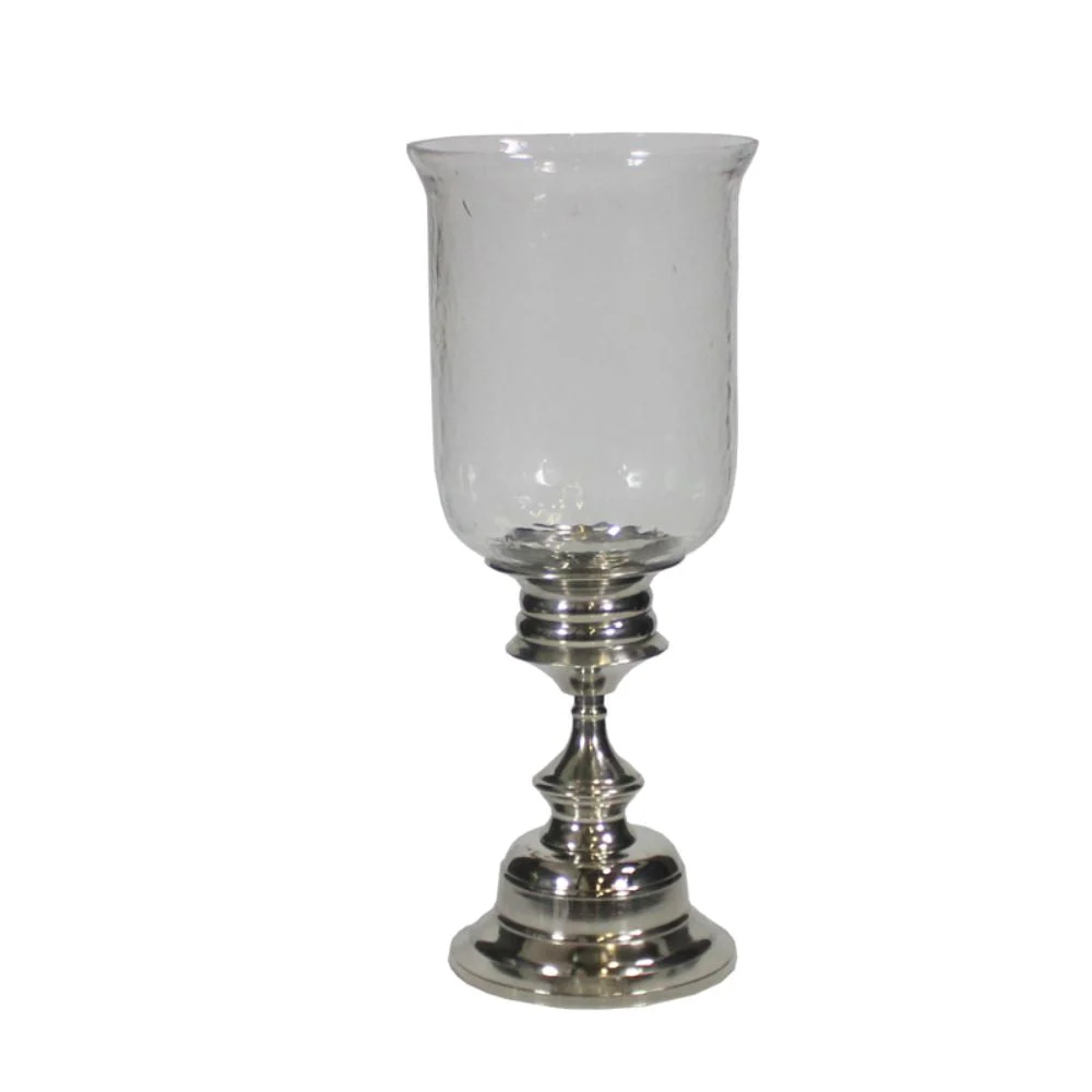 Engaging Hammered Glass Candle Holder Benzara