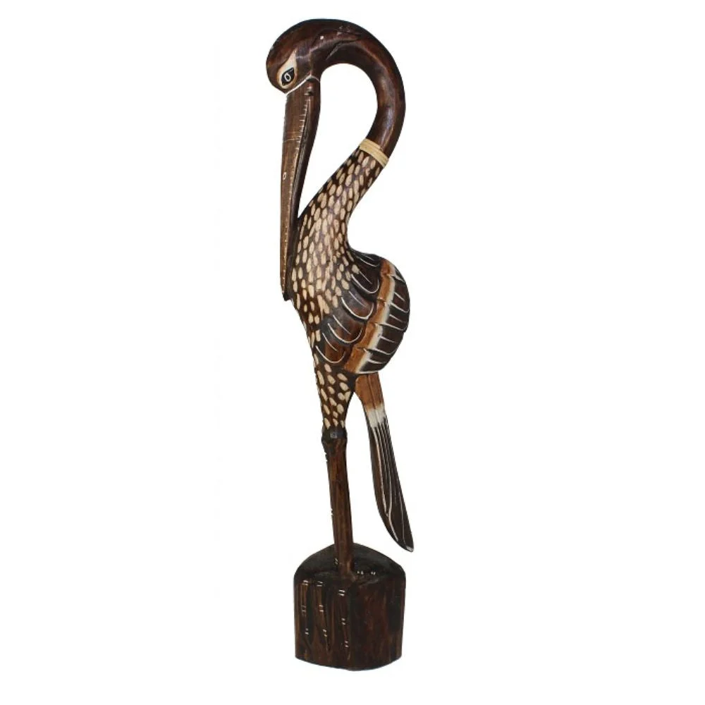 Appealing Wooden Flamingo Benzara