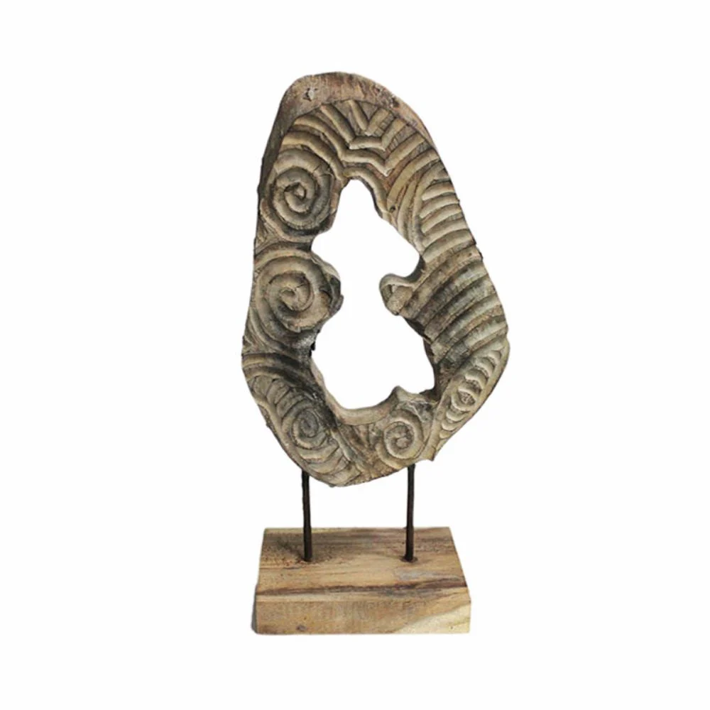 Incredible Wooden Decor on Stand Brown Wash Benzara