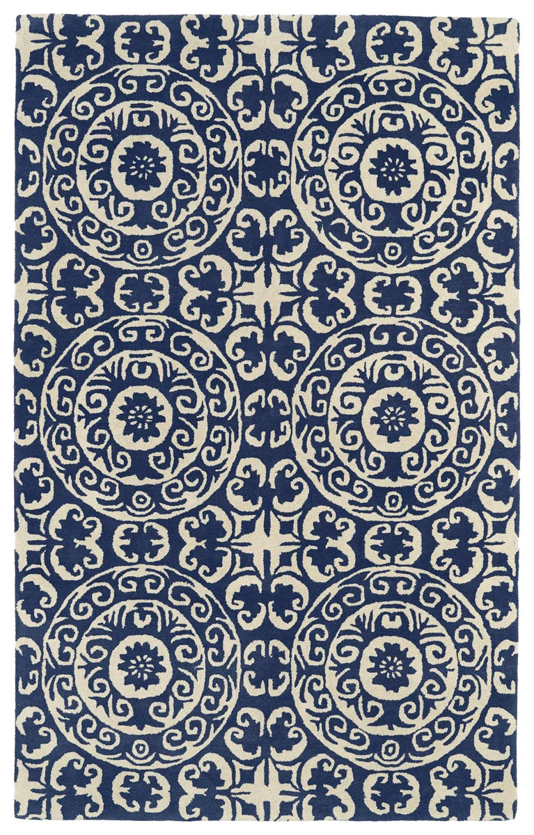 Kaleen Rugs Tara Square EVL03-22 Navy Area Rug