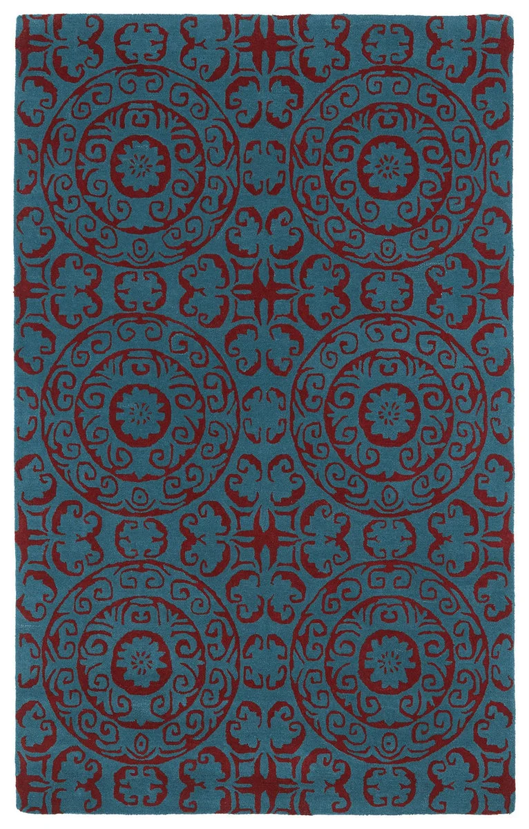 Kaleen Rugs Tara Round EVL03-94 Peacock Area Rug