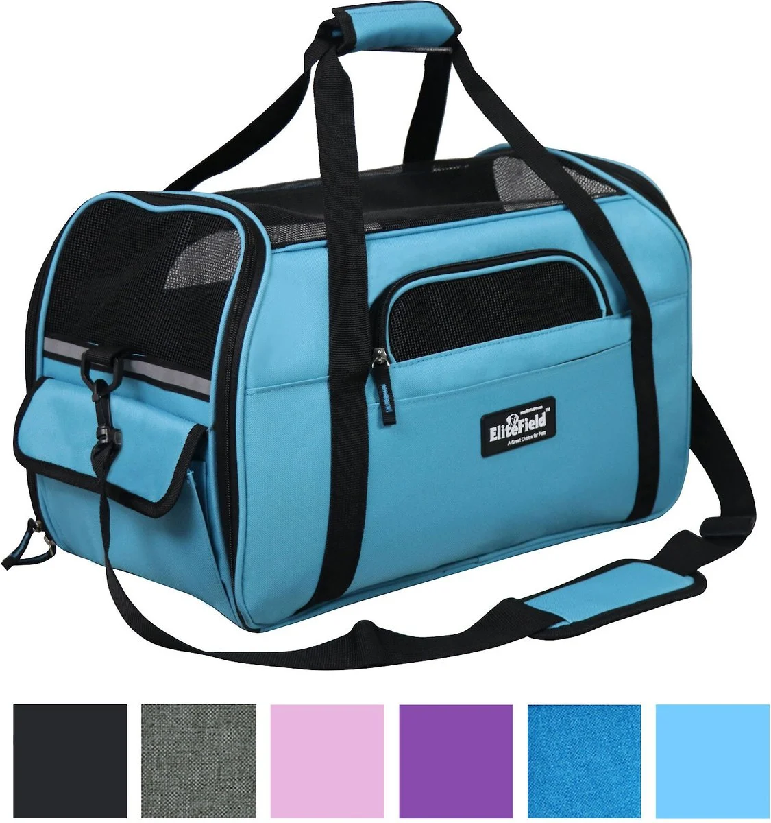 EliteField Soft-Sided Airline-Approved Pet Carrier Bag, Sky Blue