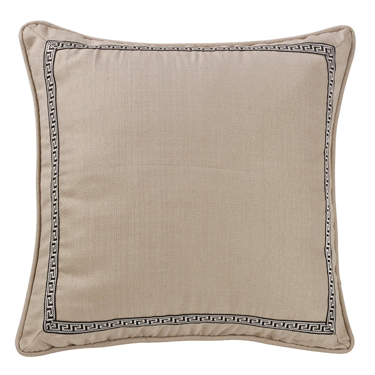 HiEnd Accents Linen Euro Sham with Greek Key Trim