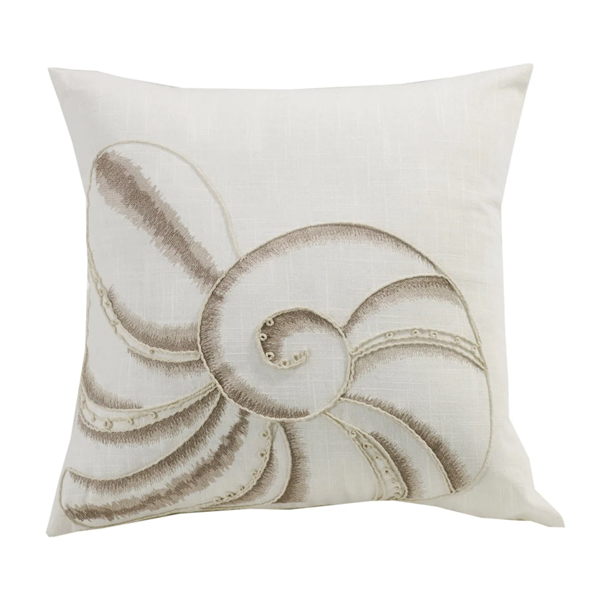 HiEnd Accents Seashell Embroidery Pillow