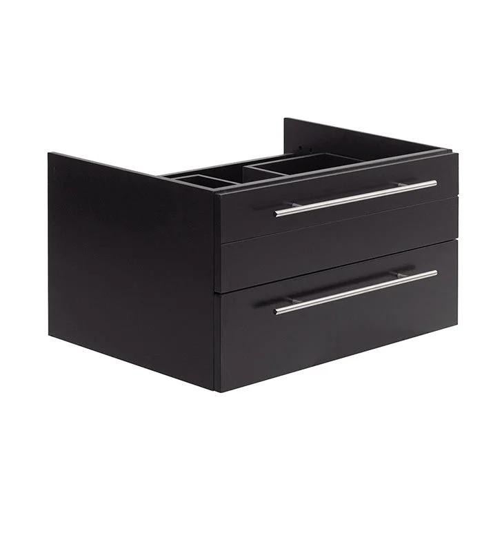Fresca Lucera 30`` Wall Hung Vessel Sink Modern Bathroom Cabinet